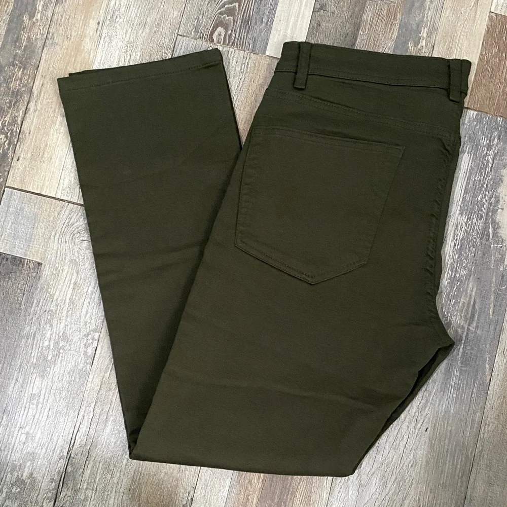 Jachs Olive Green Slim Straight Chinos